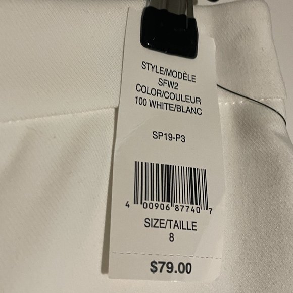 NWT | SFW Colourblock Wide Leg Pants | White & Green | Capris | US 8 | - Picture 6 of 7